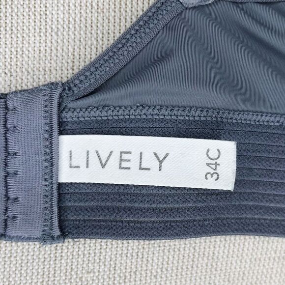 LIVELY The Spacer T-Shirt Bra sz 34C Set of TWO * Gray Black Wireless No Wire - Picture 8 of 15